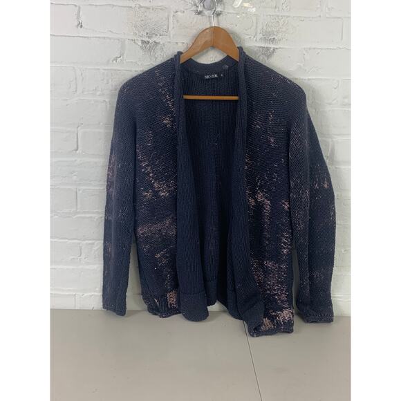 Nic + Zoe Women's Open Front Cardigan Sweater Long Sleeve Navy Blue Size M - Picture 1 of 4